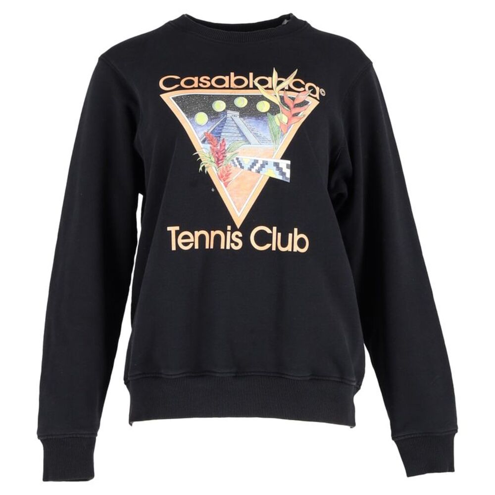 Casablanca Tennis Club Sweatshirt in Black Cotton